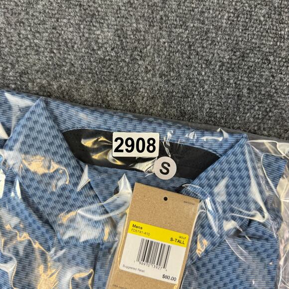 Nike Dri-Fit Tour Golf Polo Mens Size Small Tall Shirt Blue Textured FD5741-410 - Picture 9 of 9